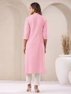 Janasya Light Cotton Solid Straight Kurta - Distacart