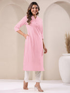 Janasya Light Cotton Solid Straight Kurta - Distacart