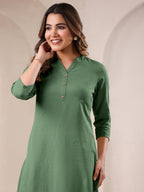 Janasya Light Cotton Solid Straight Kurta - Distacart