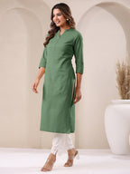 Janasya Light Cotton Solid Straight Kurta - Distacart