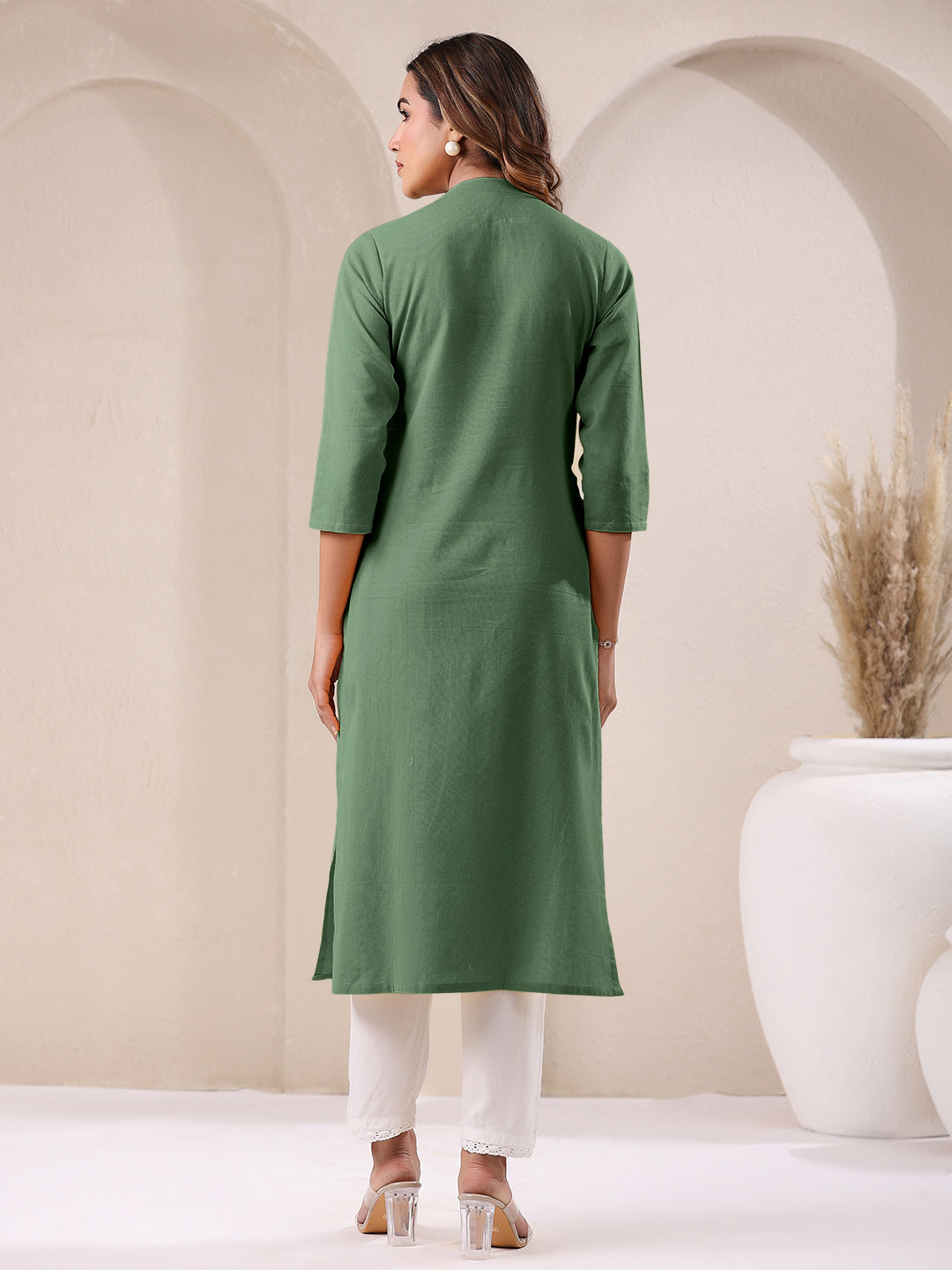 Janasya Light Cotton Solid Straight Kurta - Distacart