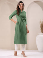 Janasya Light Cotton Solid Straight Kurta - Distacart
