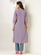 Janasya Light Cotton Yoke Embroidery Straight Kurta - Distacart
