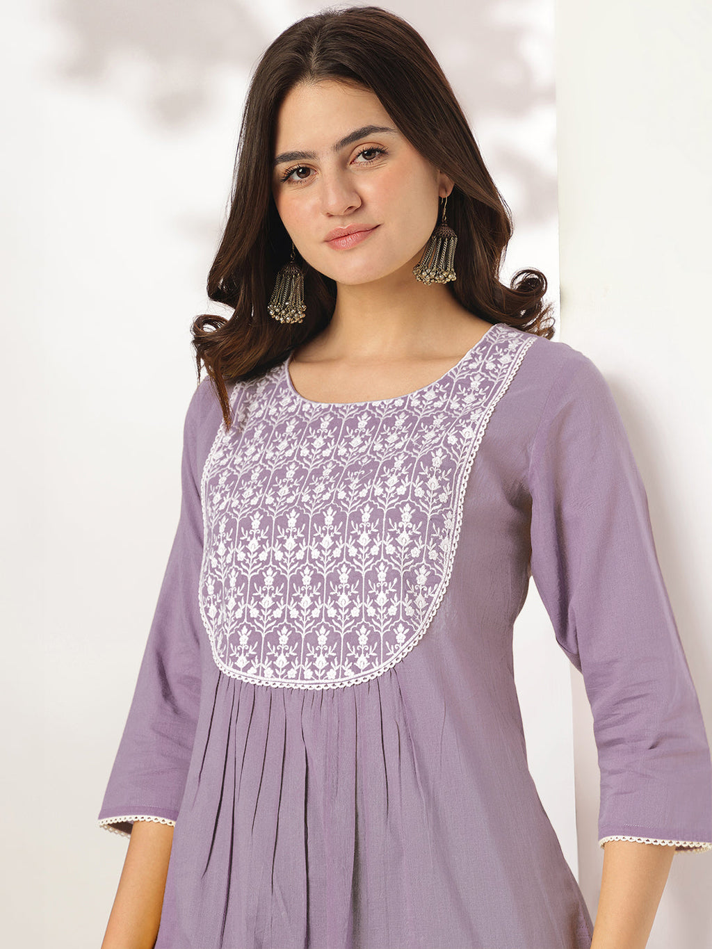 Janasya Light Cotton Yoke Embroidery Straight Kurta - Distacart