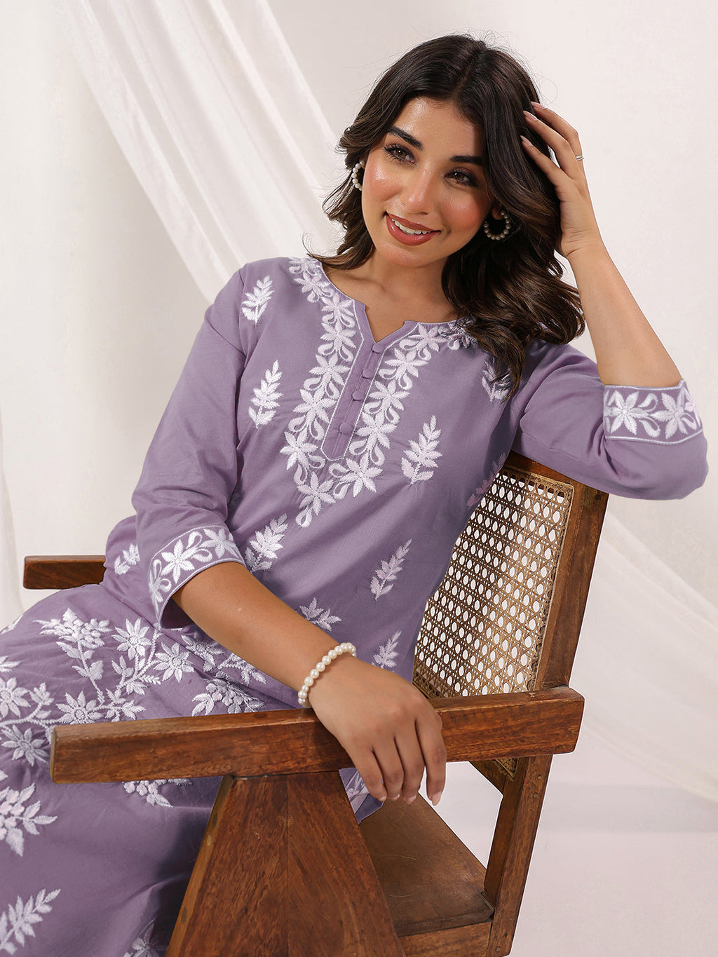 Janasya Light Cotton Embroidered Straight Kurta - Distacart