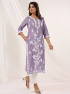 Janasya Light Cotton Embroidered Straight Kurta - Distacart