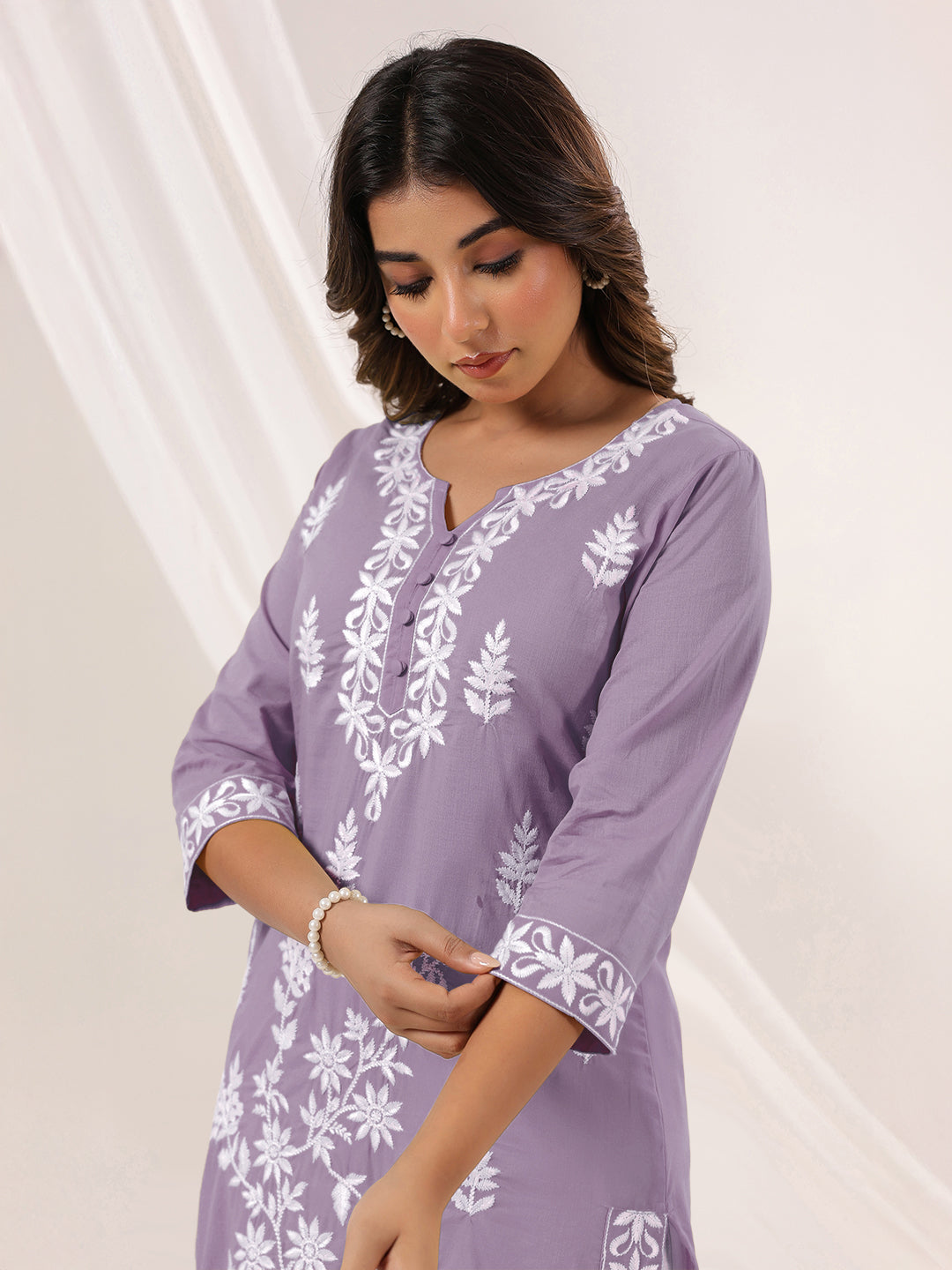 Janasya Light Cotton Embroidered Straight Kurta - Distacart