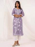 Janasya Light Cotton Embroidered Straight Kurta - Distacart