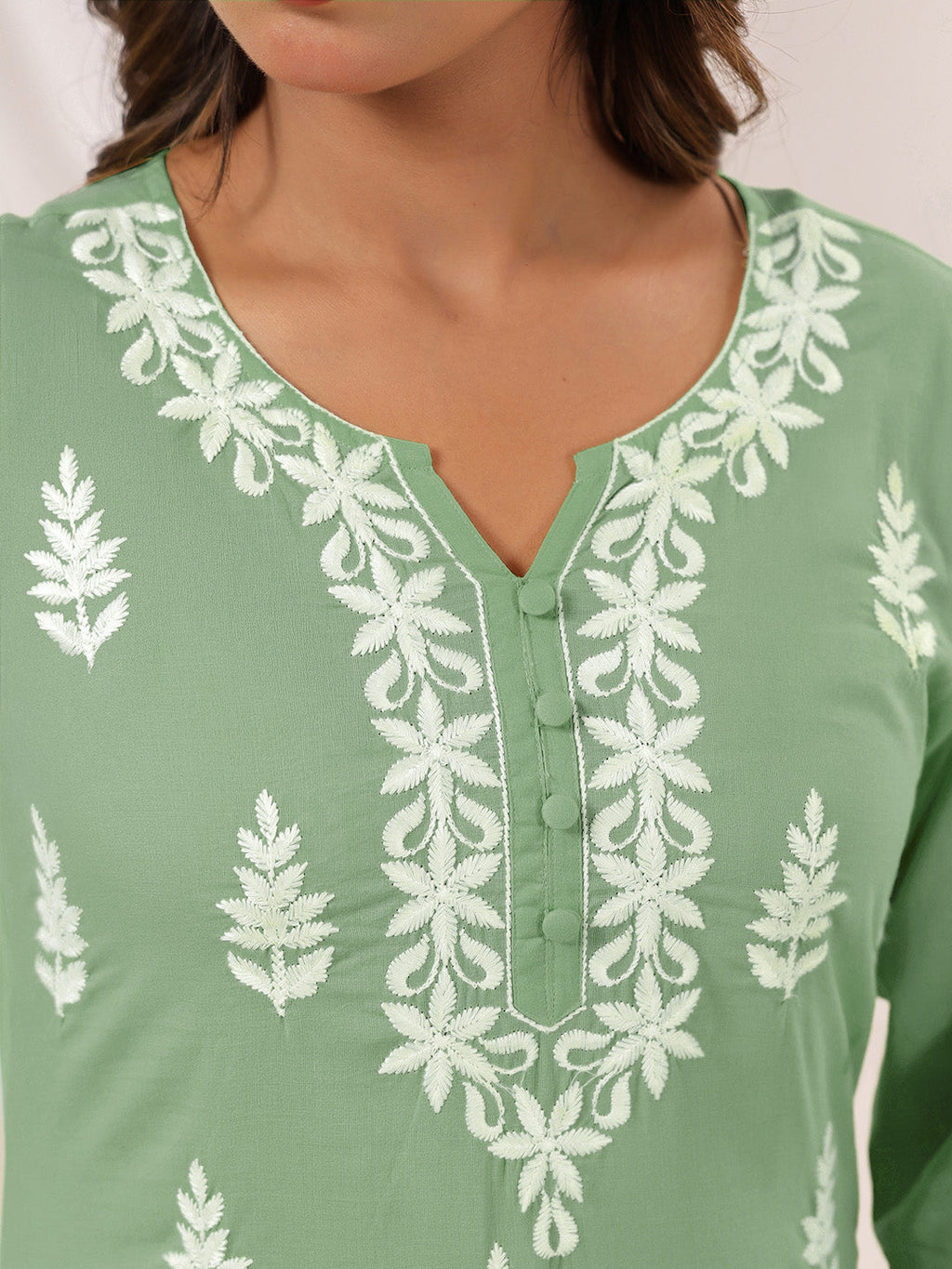 Janasya Light Cotton Embroidered Straight Kurta - Distacart