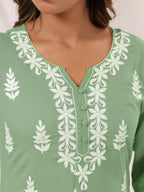 Janasya Light Cotton Embroidered Straight Kurta - Distacart