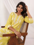 Janasya Light Cotton Embroidered Straight Kurta - Distacart