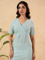 Janasya Light Cotton Striped Straight Kurta - Distacart