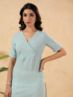 Janasya Light Cotton Striped Straight Kurta - Distacart