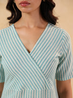 Janasya Light Cotton Striped Straight Kurta - Distacart