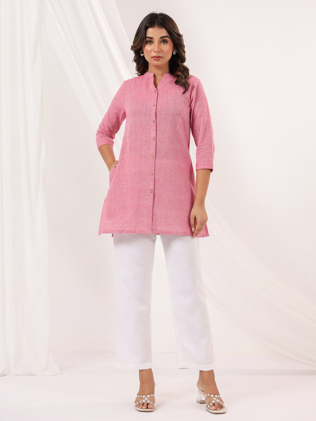 Janasya Light Cotton Solid Straight Kurta - Distacart