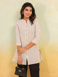 Janasya Light Cotton Striped Straight Kurta - Distacart