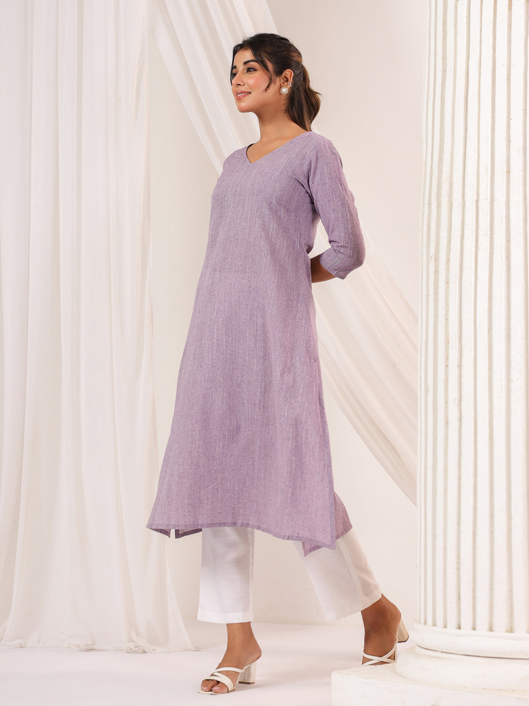 Janasya Light Cotton Solid Straight Kurta - Distacart