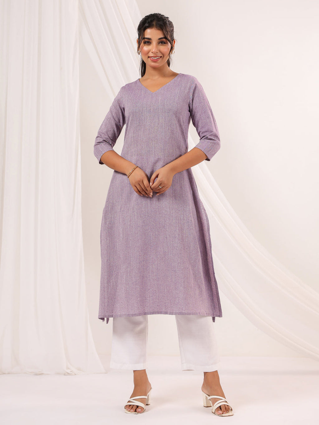 Janasya Light Cotton Solid Straight Kurta - Distacart