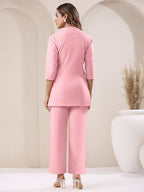 Janasya Pink Cotton Solid Pant - Distacart