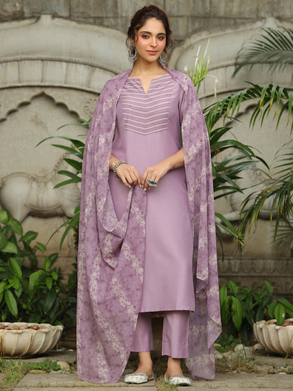 Janasya Light Silk Blend Yoke Embroidery Straight Kurta Set - Distacart