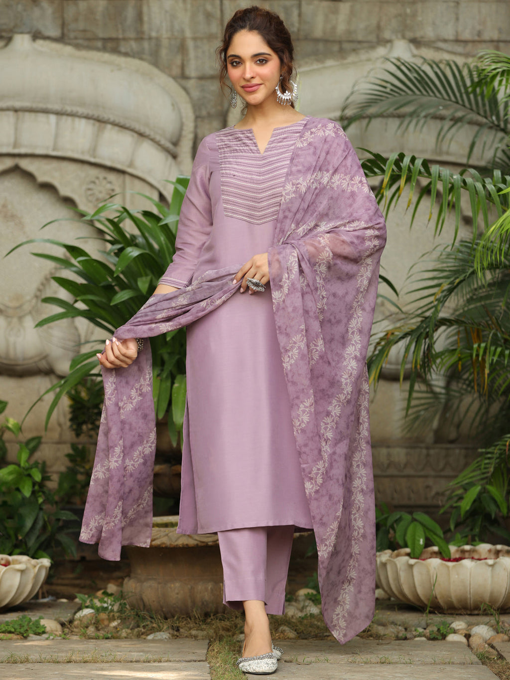 Janasya Light Silk Blend Yoke Embroidery Straight Kurta Set - Distacart