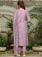 Janasya Light Silk Blend Yoke Embroidery Straight Kurta Set - Distacart