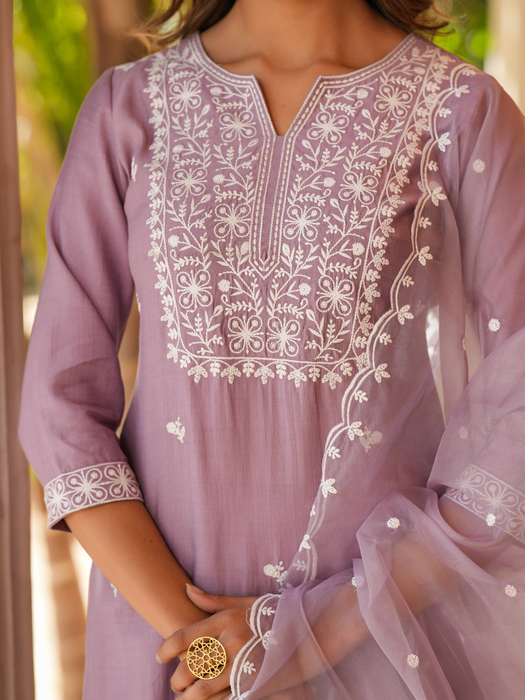 Janasya Light Silk Blend Embroidered Straight Kurta Set - Distacart