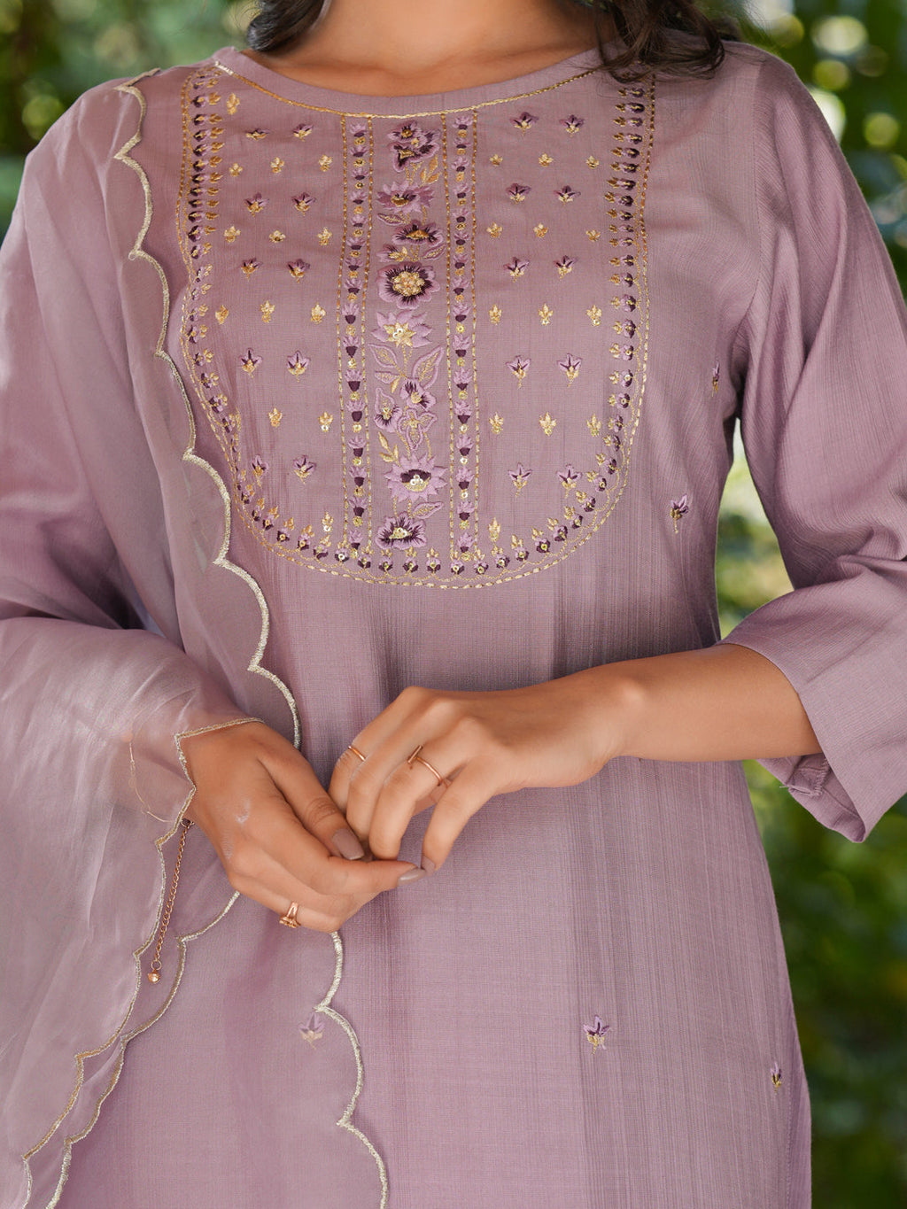 Janasya Light Silk Blend Embroidered Straight Kurta Set - Distacart