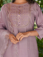 Janasya Light Silk Blend Embroidered Straight Kurta Set - Distacart