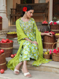 Janasya Bright Cotton Floral A-Line Kurta Set - Distacart