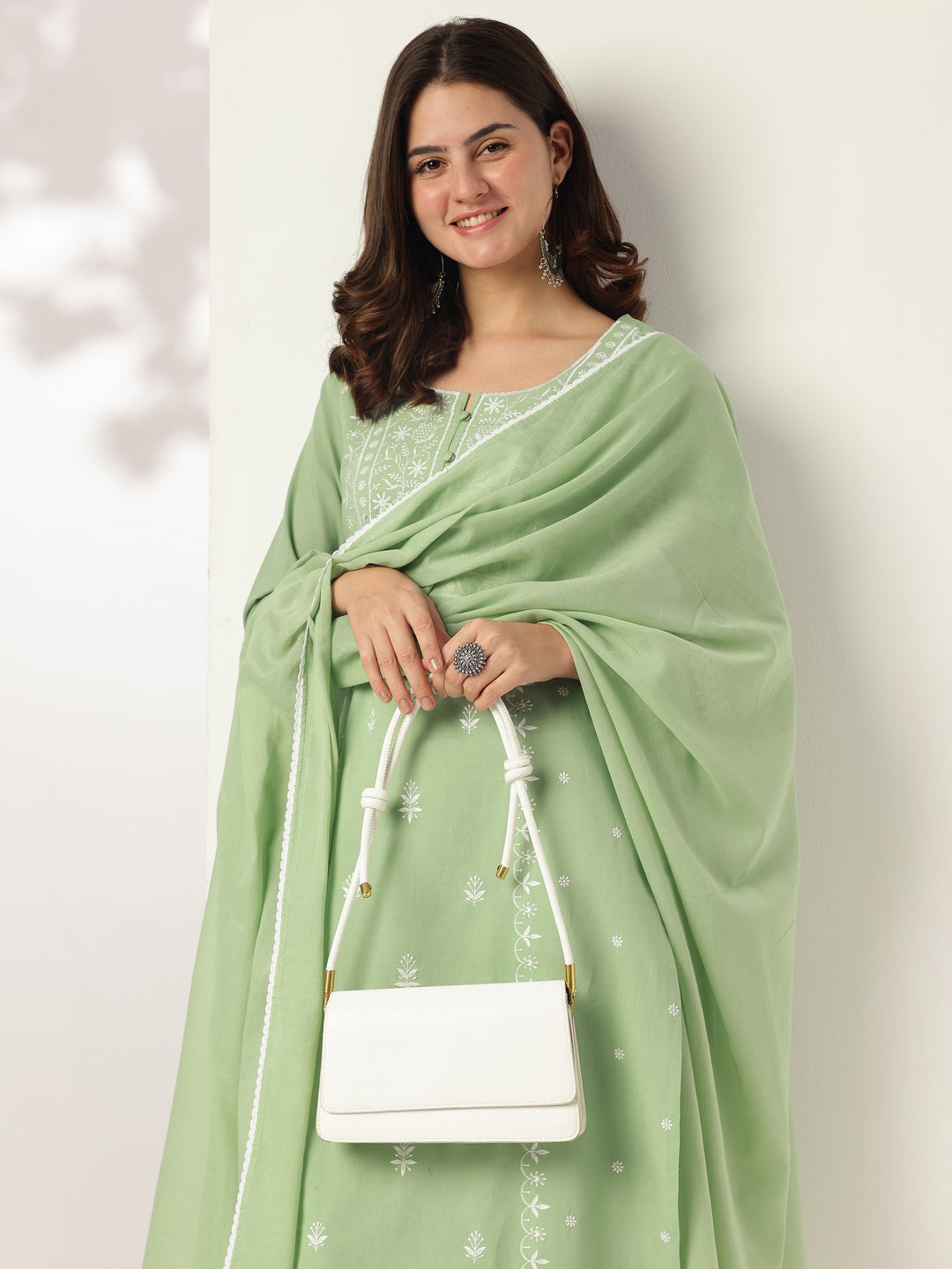 Janasya Light Cotton Embroidered Straight Kurta Set - Distacart
