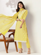 Janasya Light Cotton Embroidered Straight Kurta Set - Distacart