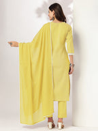 Janasya Light Cotton Embroidered Straight Kurta Set - Distacart