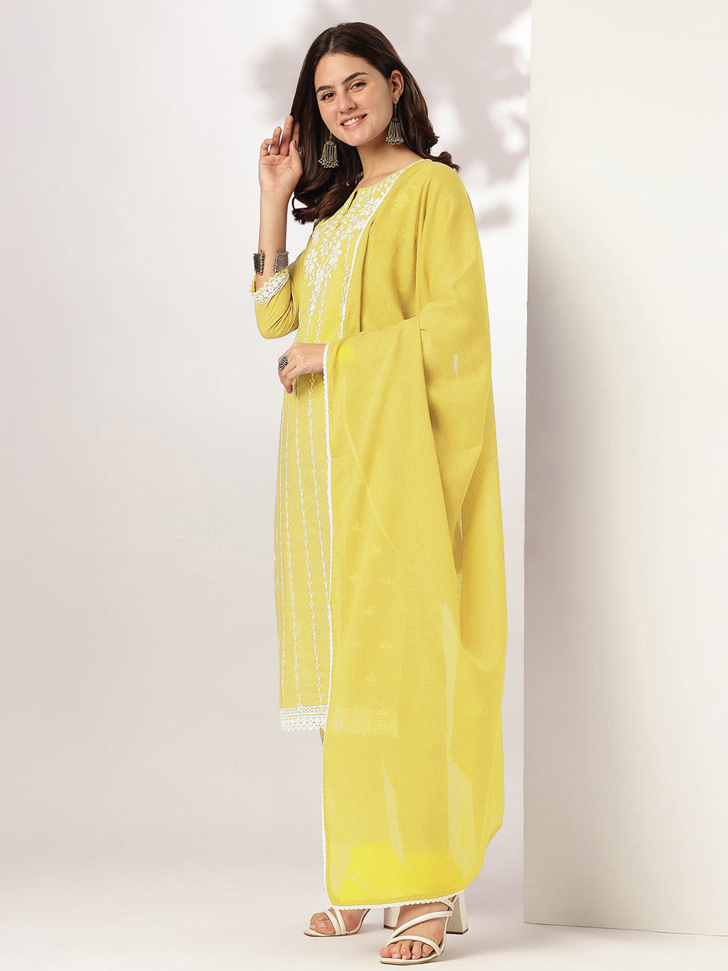 Janasya Light Cotton Embroidered Straight Kurta Set - Distacart