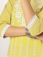 Janasya Light Cotton Embroidered Straight Kurta Set - Distacart