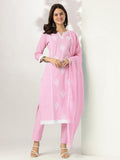 Janasya Light Cotton Embroidered Straight Kurta Set - Distacart