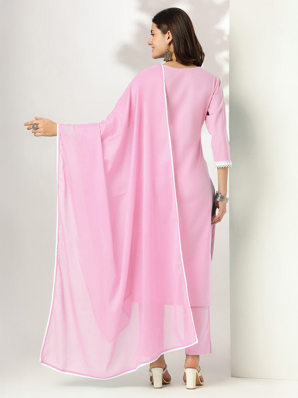 Janasya Light Cotton Embroidered Straight Kurta Set - Distacart