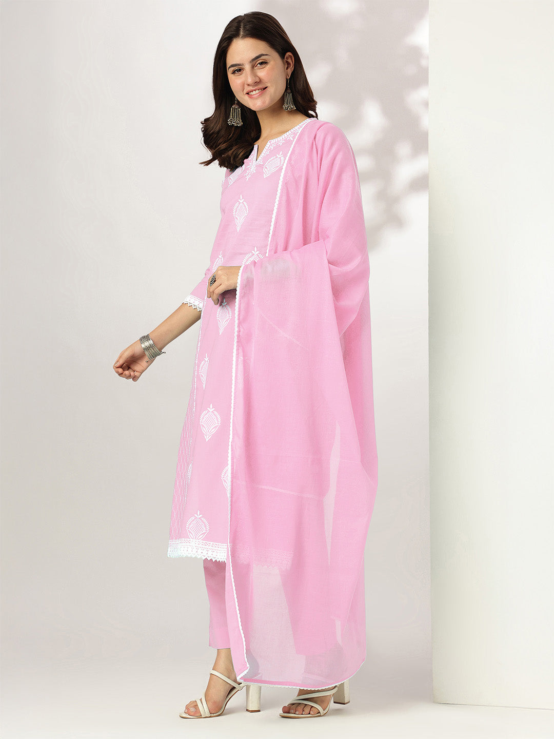 Janasya Light Cotton Embroidered Straight Kurta Set - Distacart