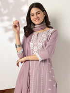 Janasya Light Cotton Embroidered Straight Kurta Set - Distacart