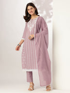 Janasya Light Cotton Embroidered Straight Kurta Set - Distacart