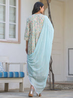 Janasya Light Cotton Yoke Embroidery A-Line Kurta Set - Distacart