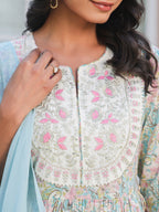 Janasya Light Cotton Yoke Embroidery A-Line Kurta Set - Distacart