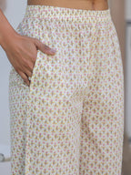 Janasya Light Cotton Yoke Embroidery A-Line Kurta Set - Distacart