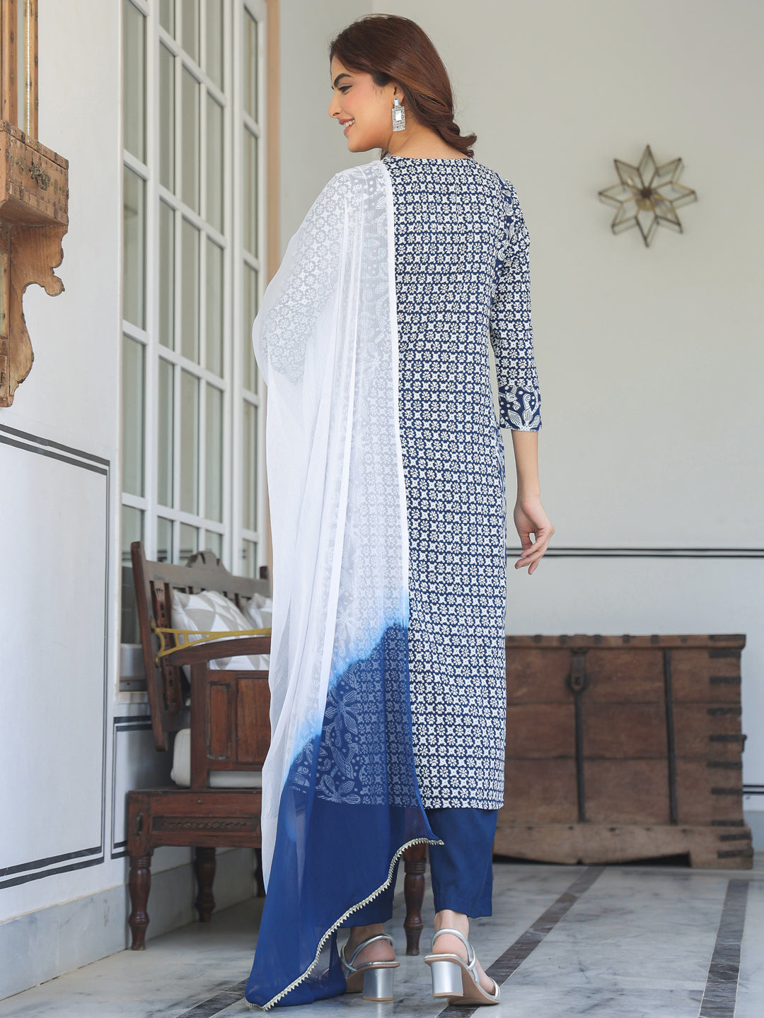 Janasya Dark Rayon Floral A-Line Kurta Set - Distacart