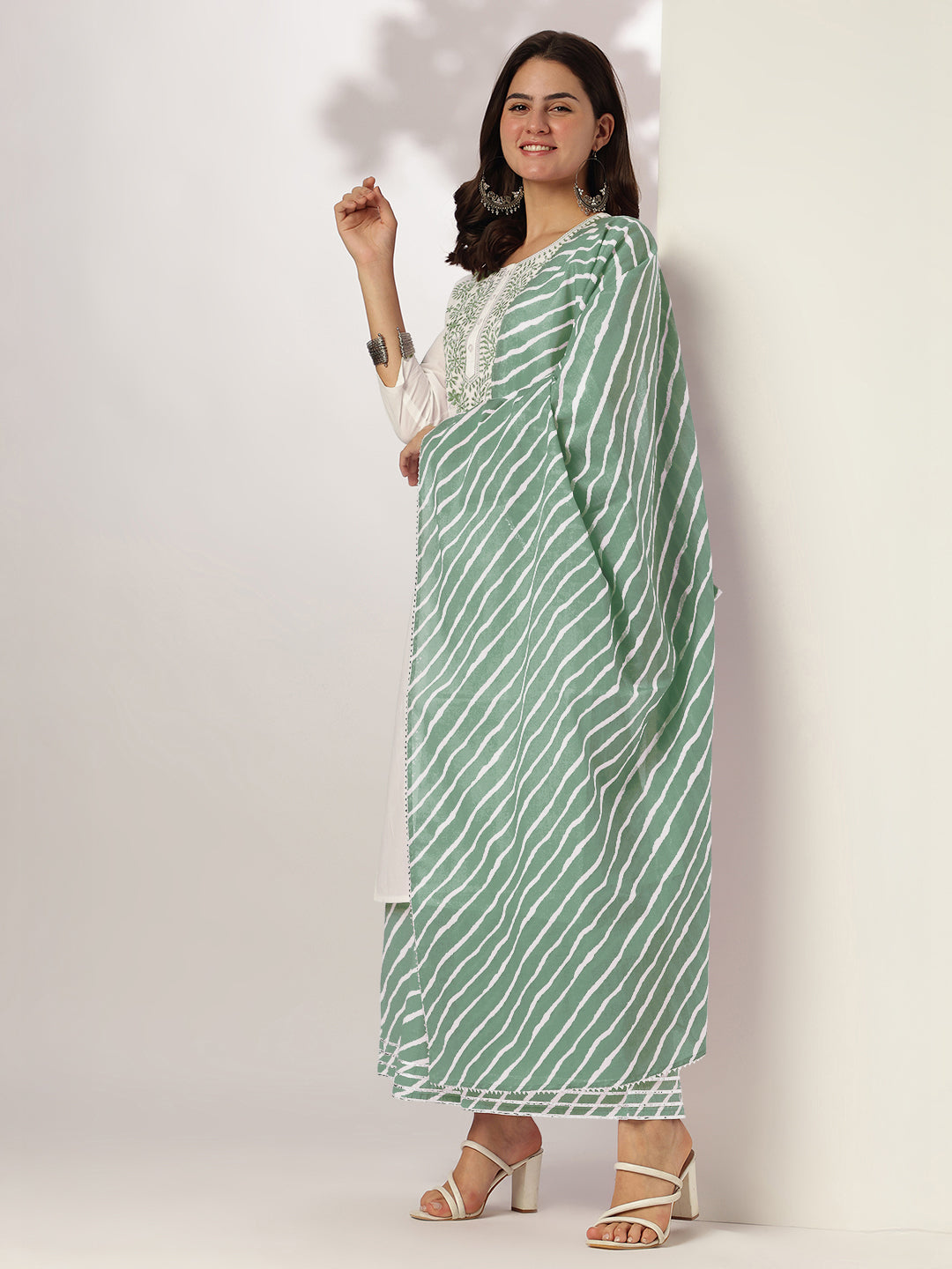 Janasya Light Cotton Yoke Embroidery Straight Kurta Set - Distacart