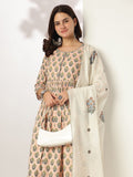 Janasya Light Cotton Floral A-Line Kurta Set - Distacart