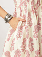 Janasya Light Cotton Floral A-Line Kurta Set - Distacart
