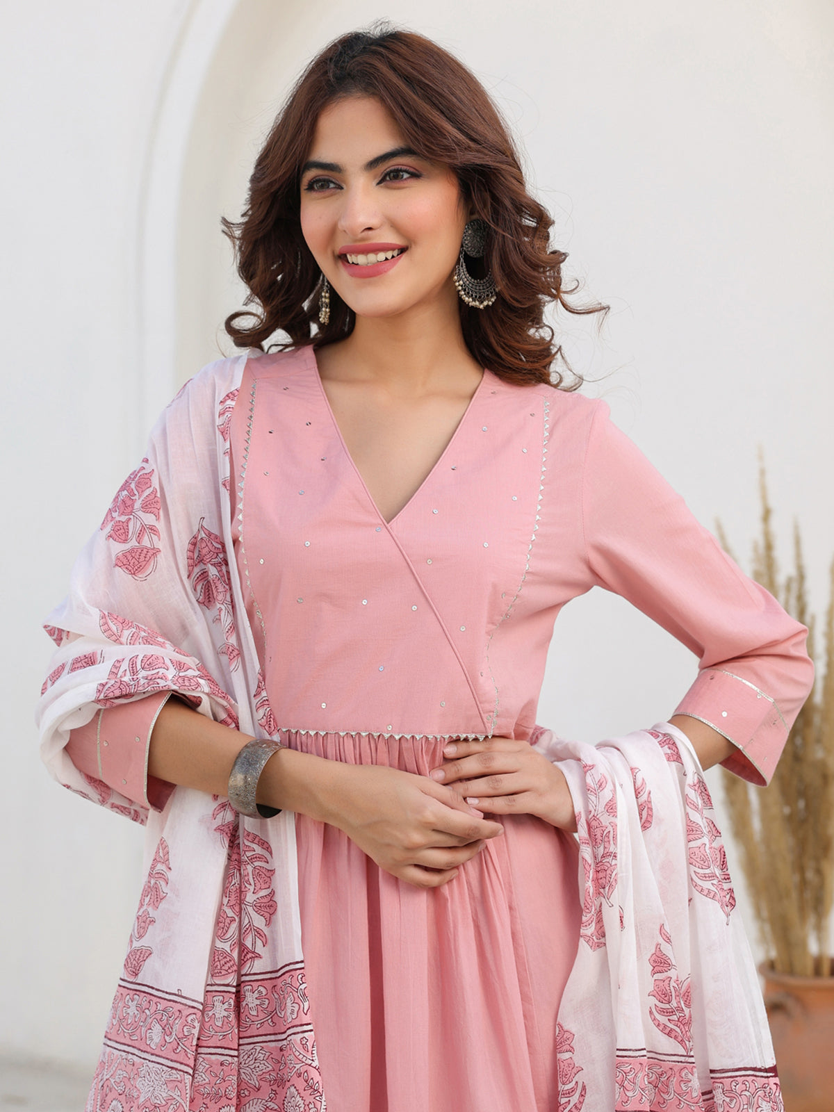Janasya Light Cotton Embellished A-Line Kurta Set - Distacart