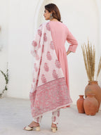 Janasya Light Cotton Embellished A-Line Kurta Set - Distacart