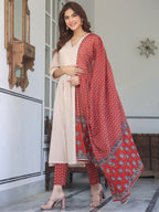 Janasya Light Cotton Solid A-Line Kurta Set - Distacart